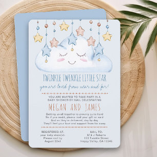 Invitation Twinkle Poem Baby shower garçon par courrier