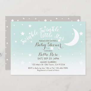 Invitation Twinkle scintiller petit baby shower à la menthe é