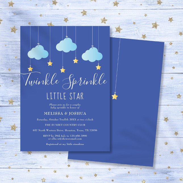Invitation Twinkle Sprinkle Little Star Baby Sprinkle Shower (Twinkle Sprinkle Little Star Baby Sprinkle Shower Invitation)