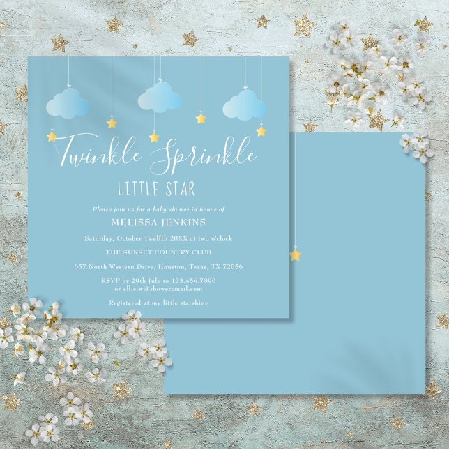 Invitation Twinkle Sprinkle Little Star Baby Sprinkle Shower (Twinkle Sprinkle Little Star Baby Sprinkle Shower Invitation)