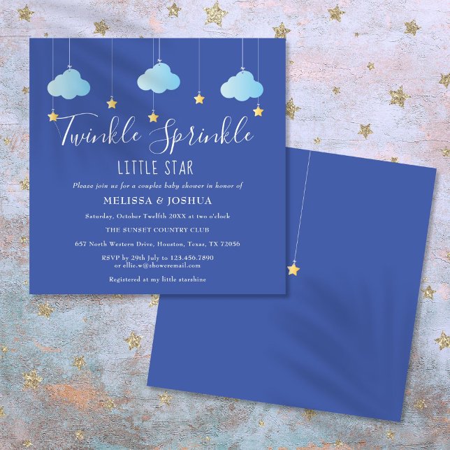 Invitation Twinkle Sprinkle Little Star Couples Baby Sprinkle (Twinkle Sprinkle Little Star Couples Baby Sprinkle Invitation)