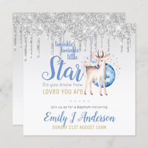 Invitation TWINKLE Star DriParties scintillant Bois Cerf BAPT
