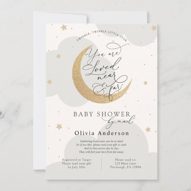 Invitation Twinkle Star et la douche de lune par la poste (Devant)