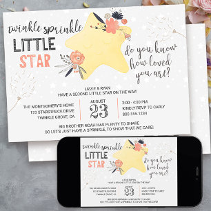 Invitation Twinkle Twinkle Floral Star Baby Sprinkle