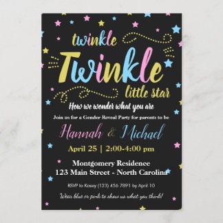 Invitation Twinkle Twinkle Gender Little Star RSVP