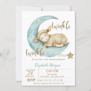 Invitation Twinkle Twinkle Little Sheep Baby shower