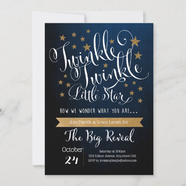 Invitation Twinkle Twinkle Little Star (Devant)
