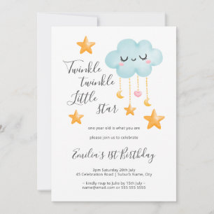Invitation Twinkle Twinkle Little Star 1er anniversaire