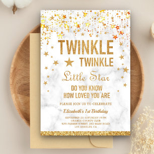 Invitation Twinkle Twinkle Little Star 1er anniversaire