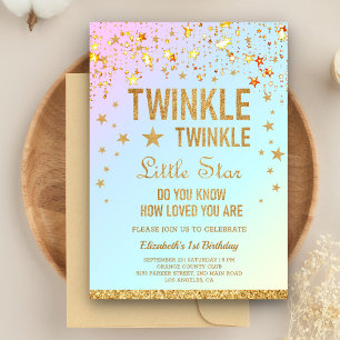 Invitation Twinkle Twinkle Little Star 1er anniversaire