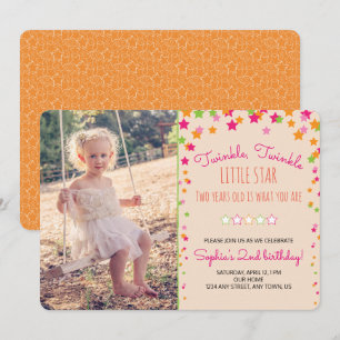 Invitation Twinkle Twinkle Little Star 2e anniversaire