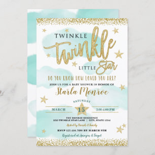 Invitation Twinkle Twinkle Little Star Baby Boy Douche