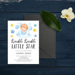 Invitation Twinkle Twinkle Little Star Baby Boy Douche