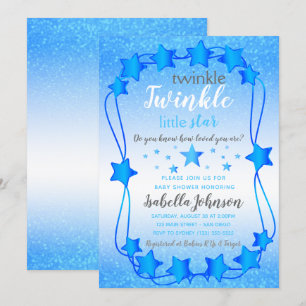 Invitation Twinkle Twinkle Little Star - Baby Boy Shower