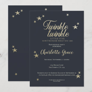 Invitation Twinkle Twinkle Little Star Baby Reveal Party