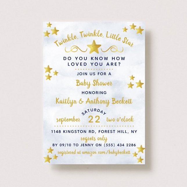 Invitation Twinkle Twinkle Little Star Baby shower (Créateur téléchargé)