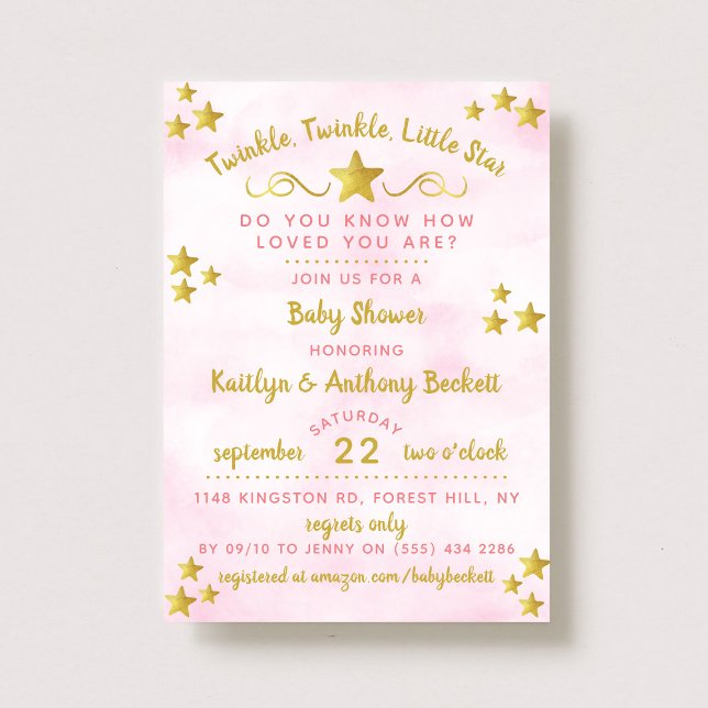 Invitation Twinkle Twinkle Little Star Baby shower (Créateur téléchargé)