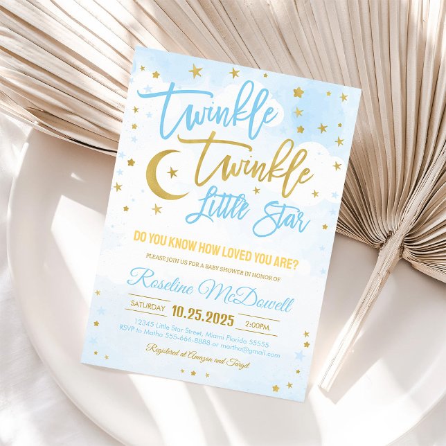 Invitation Twinkle Twinkle Little Star Baby shower (Créateur téléchargé)