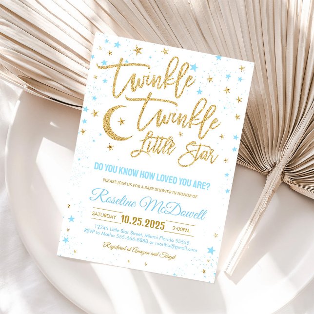 Invitation Twinkle Twinkle Little Star Baby shower (Créateur téléchargé)
