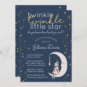 Invitation Twinkle Twinkle Little Star Baby shower