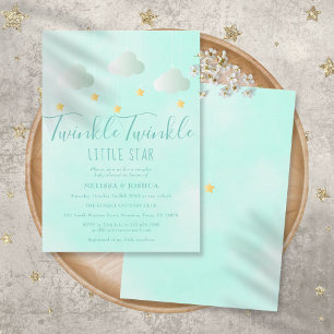 Invitation Twinkle Twinkle Little Star Baby shower neutre