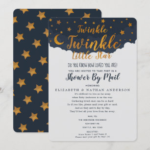 Invitation Twinkle Twinkle Little Star Baby shower par courri