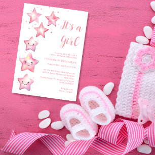 Invitation Twinkle Twinkle Little Star Baby shower rose