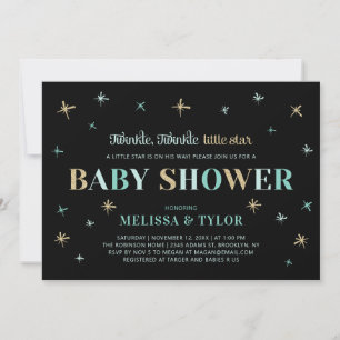 Invitation Twinkle Twinkle Little Star Boy Baby shower