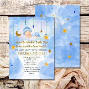Invitation Twinkle Twinkle Little Star Boy Baby shower