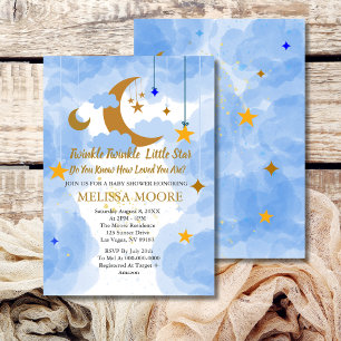 Invitation Twinkle Twinkle Little Star Boy Baby shower