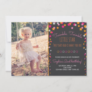 Invitation Twinkle Twinkle Little Star Chalkboard Anniversair