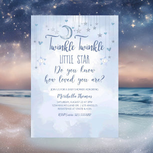 Invitation Twinkle Twinkle Little Star et Moon Baby shower