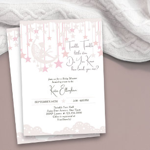 Invitation Twinkle Twinkle Little Star Fairy Baby shower rose