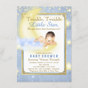Invitation Twinkle Twinkle Little Star Garçon Baby Shower