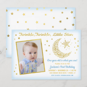 Invitation Twinkle, Twinkle, Little Star Garçon d'anniversair