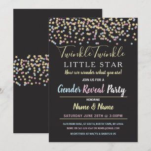 Invitation Twinkle Twinkle Little Star Genre Reveal Invitatio