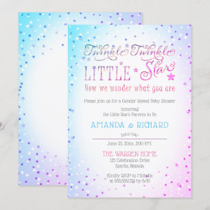 Invitation Twinkle Twinkle Little Star Genre Révéler Douche
