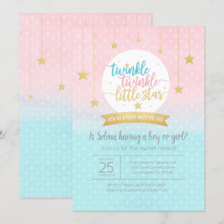 Invitation Twinkle Twinkle Little Star Genre Révéler Douche