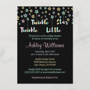 Invitation Twinkle Twinkle Little Star Genre Révéler Neutre