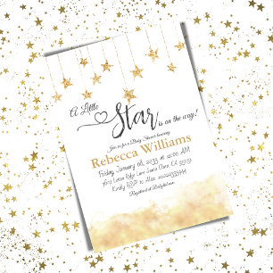 Invitation Twinkle Twinkle Little Star Gold Cloud Baby shower