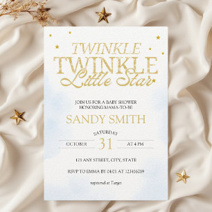 Invitation Twinkle Twinkle Little Star Moon Baby shower