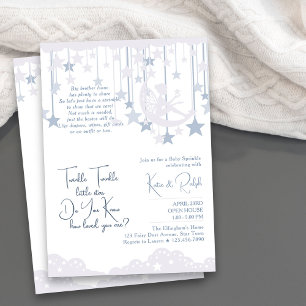 Invitation Twinkle Twinkle Little Star Moon Baby Sprinkle
