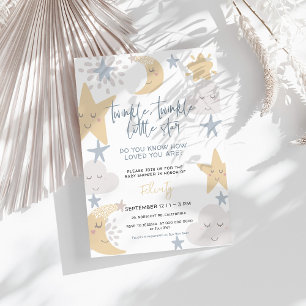 Invitation Twinkle Twinkle Little Star Nursery Baby shower