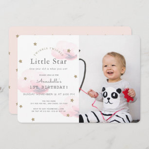 Invitation Twinkle Twinkle Little Star Photo Anniversaire