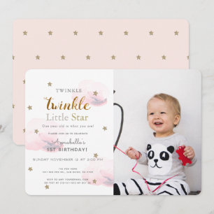 Invitation Twinkle Twinkle Little Star Photo Anniversaire