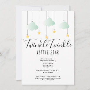Invitation Twinkle Twinkle Little Star QR Code Baby shower