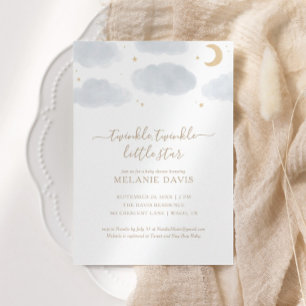Invitation Twinkle Twinkle Little Star Watercolor Baby Shower