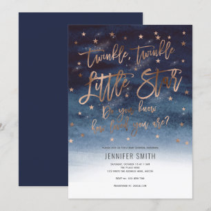 Invitation Twinkle Twinkle Little Stars, Baby shower