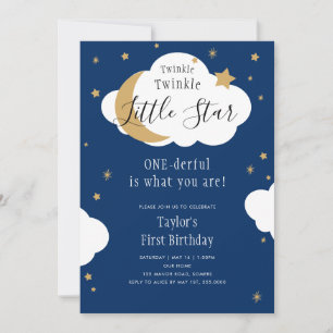 Invitation Twinkle Twinkle ONE derful Boy Premier anniversair