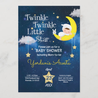 Invitation Twinkle Twinkle Petite étoile baby shower invitati